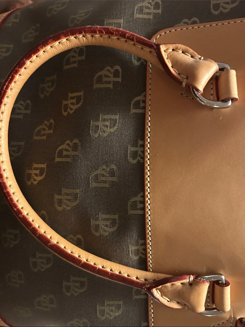 Tan and Brown Dooney & Bourke Satchel Bag